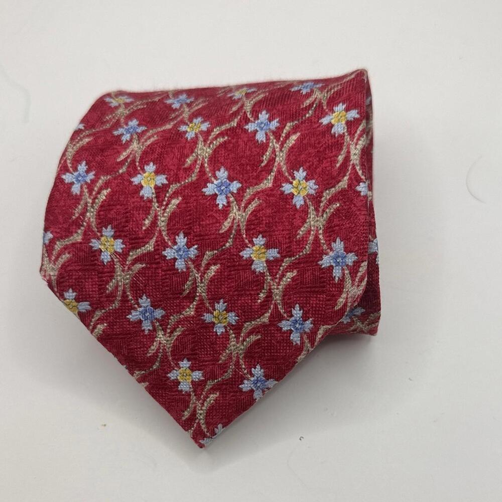 Villa Bolgheri Red Floral Men's Tie 58.4” X‎ 4” in